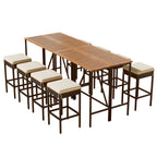 GO 10-Piece Outdoor Acacia Wood Bar Height Table And Stools Set