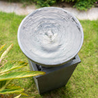 Resin Zen Bowl Pedestal Outdoor Fountain 35 Inch
