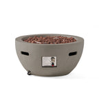 27' Bowl Shaped MGO 40,000 BTU Propane Fire Pit, Light Grey (Tank Cover not Included)