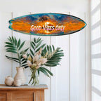 Good Vibes Only Surfboard Wall Art by G. DeBrekht – Handcrafted Coastal Decor for Beach House & Tropical Interiors – 8490145HS
