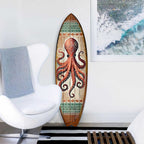 Octopus Surfboard Wall Art – Handcrafted Coastal Ocean Decor by G.DeBrekht – Nautical Wooden Sea Life Accent for Indoor & Outdoor – 8490152HS
