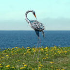 Modern Blue Heron Garden Statue for Outdoor & Patio Decor