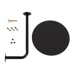 Wall Mounted L-Shaped Round Black Bar Table Space-Saving Table- Ideal for Coffee, Pub & Counter Use At Bar Height