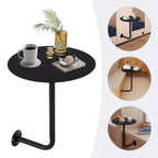 Wall Mounted L-Shaped Round Black Bar Table Space-Saving Table- Ideal for Coffee, Pub & Counter Use At Bar Height