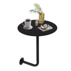 Wall Mounted L-Shaped Round Black Bar Table Space-Saving Table- Ideal for Coffee, Pub & Counter Use At Bar Height