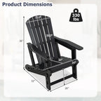 Adirondack Chairs Set of 2 HDPE with Cup Holders