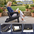 Adirondack Chairs Set of 2 HDPE with Cup Holders
