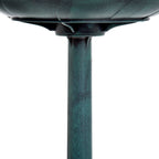 Resin Bird Bath Green Verdigris Pedestal 27 Inch