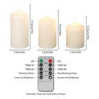 4/5/6inch High 3D Flameless Candles (Set of 3)