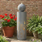 Metal Sphere Water Fountain Outdoor with LED