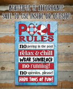 Pool Rules - Metal Sign
