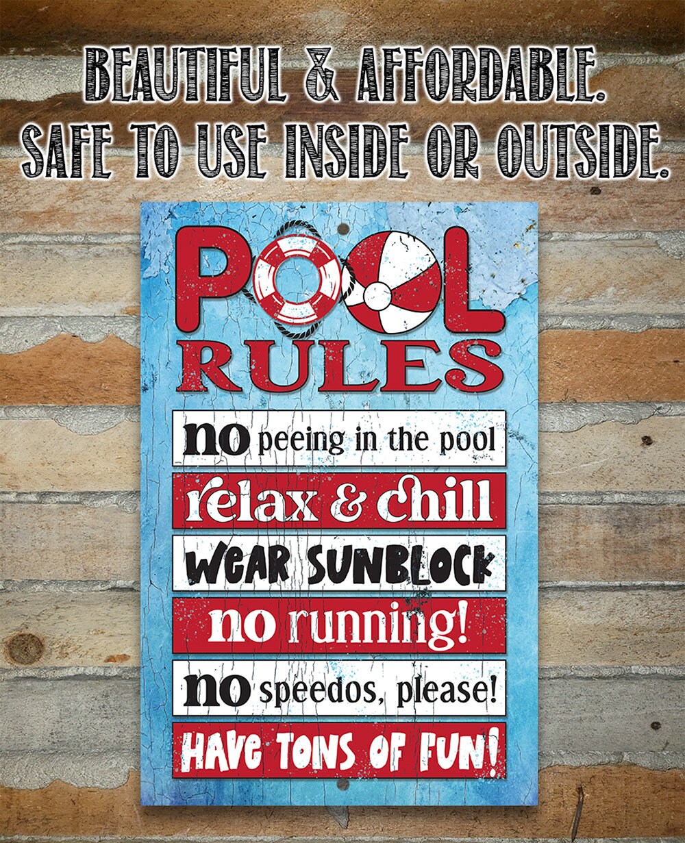 Pool Rules - Metal Sign