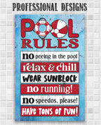 Pool Rules - Metal Sign