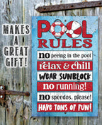 Pool Rules - Metal Sign