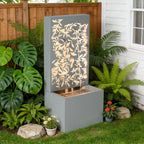 Metal Wall Fountain Outdoor Cut Leaf Panel Backlit