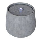 Resin Bubbler Fountain Outdoor Rippled Drum
